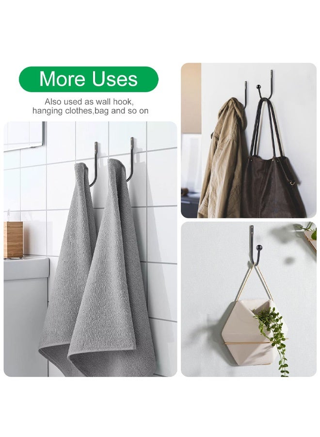 2 PCS Curtain Holdbacks, Curtains Holder Wall Mounted Drapery Tiebacks Retro Window Hook for Home Decor, Matte Black - Image 4